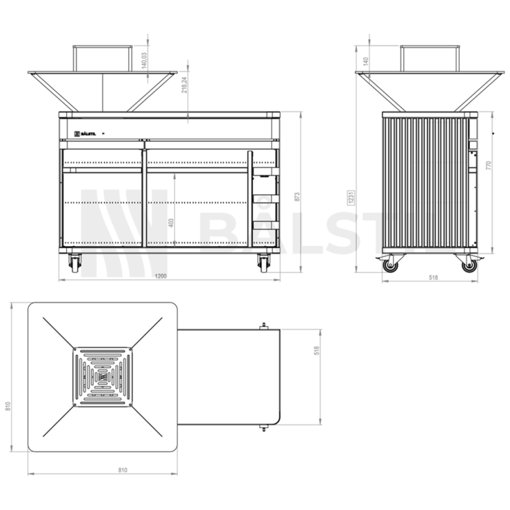 Großer Gartengrill mit Holzfeuerstelle