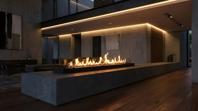 Automatic Bioethanol Burner Insert with a 2000 mm Burner Length