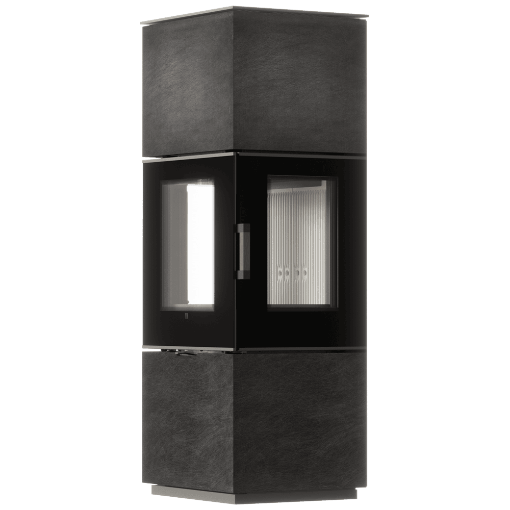 Freistehender Stahlofen AXAM mit Sintermantel SETA LIQUORICE