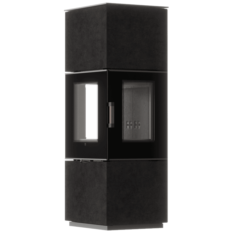 Freistehender Stahlofen AXAM, FOKOS GRAFITE Sintergehäuse mit schwarzer Auskleidung