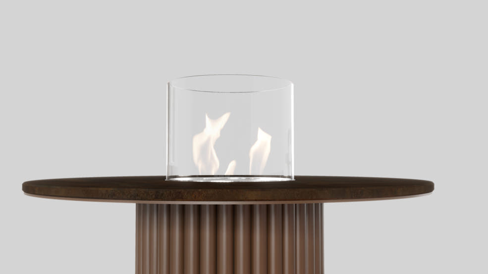 Stolik rurowy 1100 Slim kolor marone 4601 w spieku Ossido Bruno; z biopojemnikiem