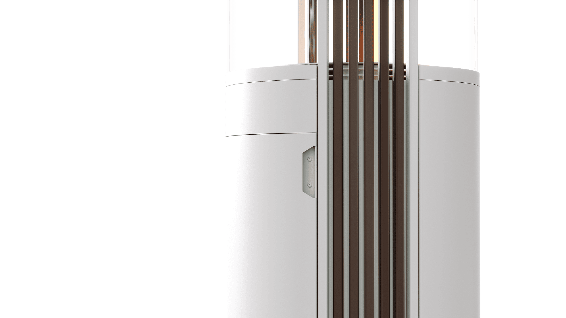 BS SIGARO v2 white body, marrone accessories (RAL 4601)