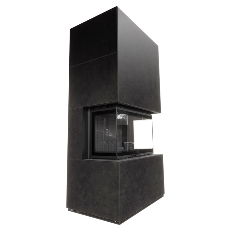 Luftkamin MILANO/800/400 Fokos Grafite schwarz termotec