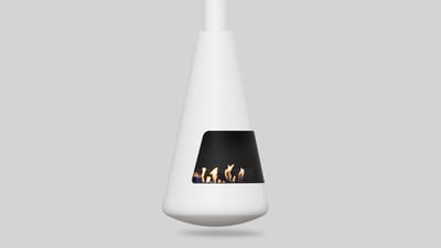Automatic bio-fireplace 2x2P, bottom 750 mm, color White