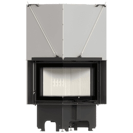 Balstil Milano 610x430 – Linksseitiger Eckkamin mit Klapptüren, weiße Verkleidung