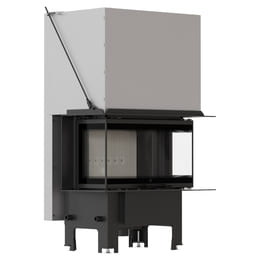 Balstil Milano 680x280 – Dreiseitiger Kamin mit Klapptüren, weiße Verkleidung