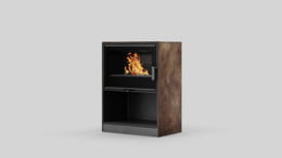 FORLI/95 Freestanding Stove, Black Thermotec, in Ossido Bruno Sintered Quartz