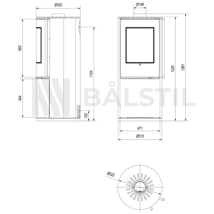 Freistehender Stahl-Kaminofen TARGA