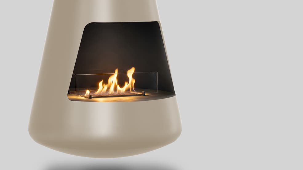 Automatic bio-fireplace 2x2P, bottom 750 mm, Muscle-beige color