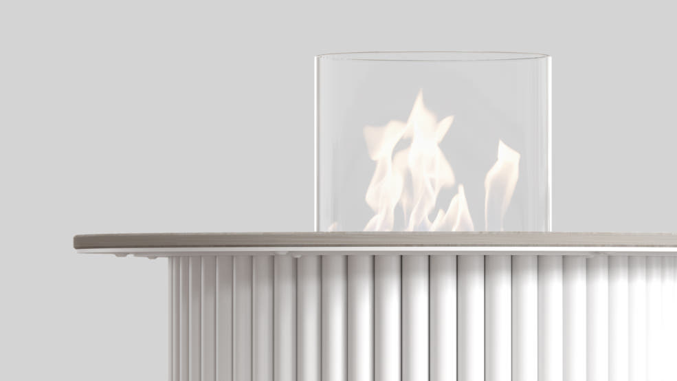 Stolik rurowy 400 kolor bianco w spieku Taj Mahal; z biopojemnikiem