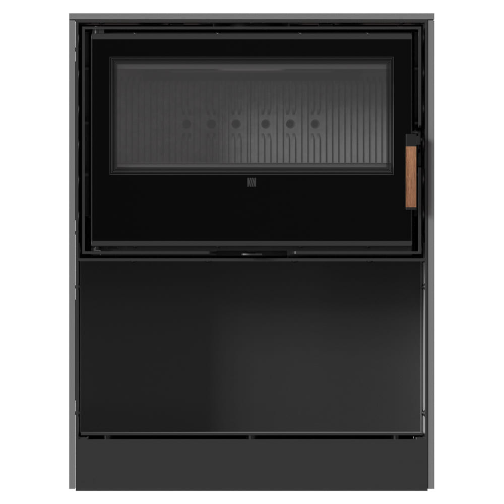 Freistehender Kaminofen FORLI/70, Black Thermotec, aus Fokos Grafite Sinterquarz