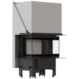 Balstil Milano 680x280 – Dreiseitiger Kamin mit Klapptüren, weiße Verkleidung