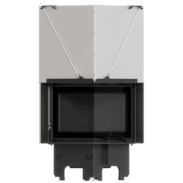 Balstil Milano 480x480 – Linksseitiger Eckkamin mit Klapptüren, schwarze Verkleidung