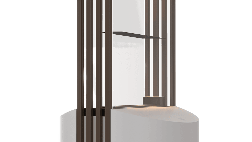 BS TORRE Korpus weiß, Accessoires kastanienbraun (RAL 4601)