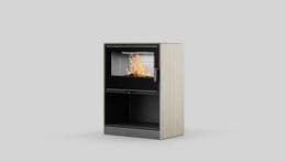 FORLI/80 Freestanding Stove in Hado Travertino Bianco Sintered Quartz