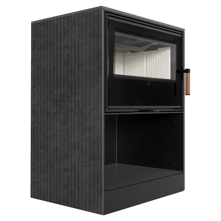 Freistehender Kaminofen FORLI/70 aus Fokos Grafite Sinterquarz