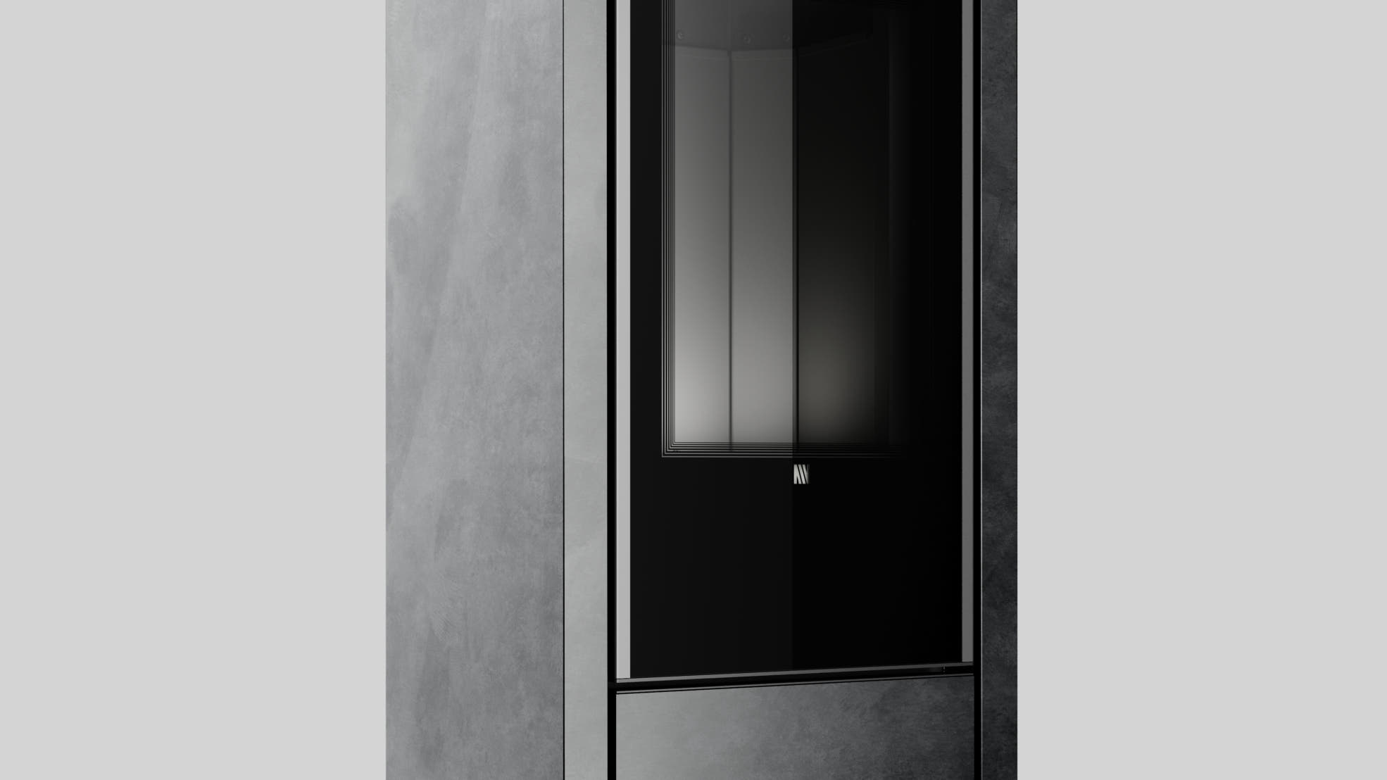 Automatischer Bio-Kamin mit Fokos Grafite Sinterquarz