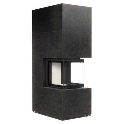 MILANO 500/500 Air Fireplace in Fokos Grafite Sintered Quartz