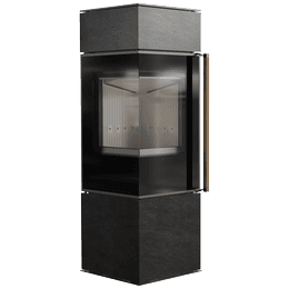 Free-standing stove Modena 135, 7 kW, left, white thermotec