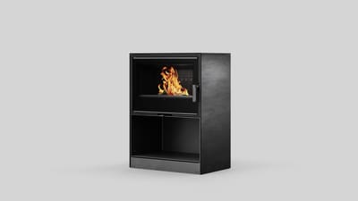 Piec wolnostojący FORLI/80, z czarnym termotec, w spieku Seta Liquorice