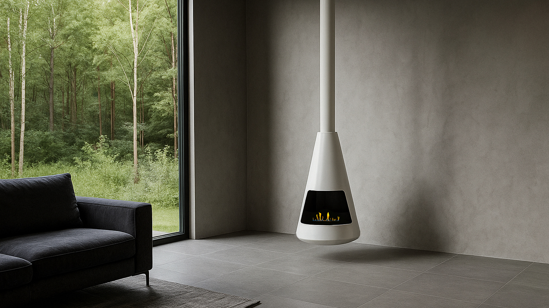 Biokominek automatyczny 2x2P dennica 750; kolor White