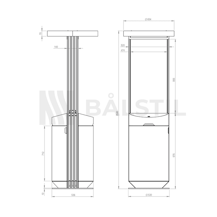 BS TORRE black body, gold-colored accessories (RAL 1036)