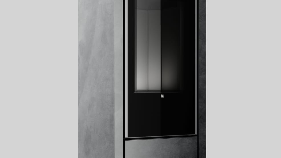 Automatischer Bio-Kamin mit Fokos Grafite Sinterquarz