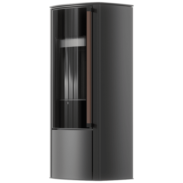 BRONN freistehender Stahlofen mit schwarzer Verkleidung