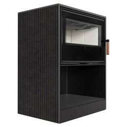 Freistehender Kaminofen FORLI/95 aus Fokos Grafite Sinterquarz