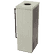 Freestanding steel stove KOZA AKNA in Ivory Glow stone
