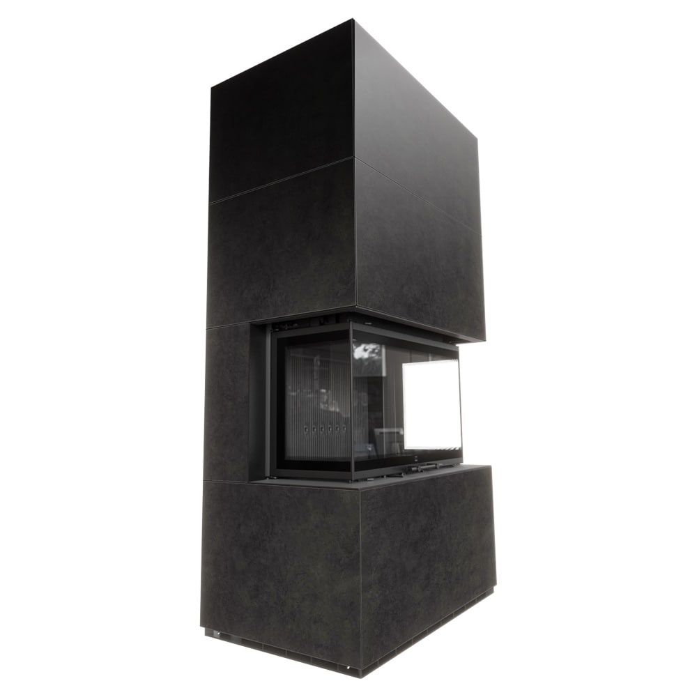 Luftkamin MILANO/800/400 Fokos Grafite schwarz termotec