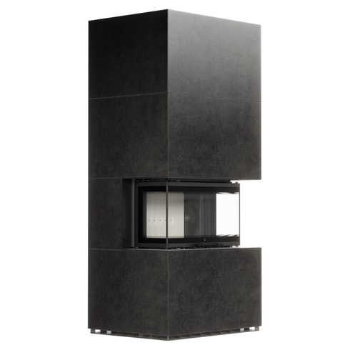 MILANO 680/280 Air Fireplace in Fokos Grafite Sintered Quartz