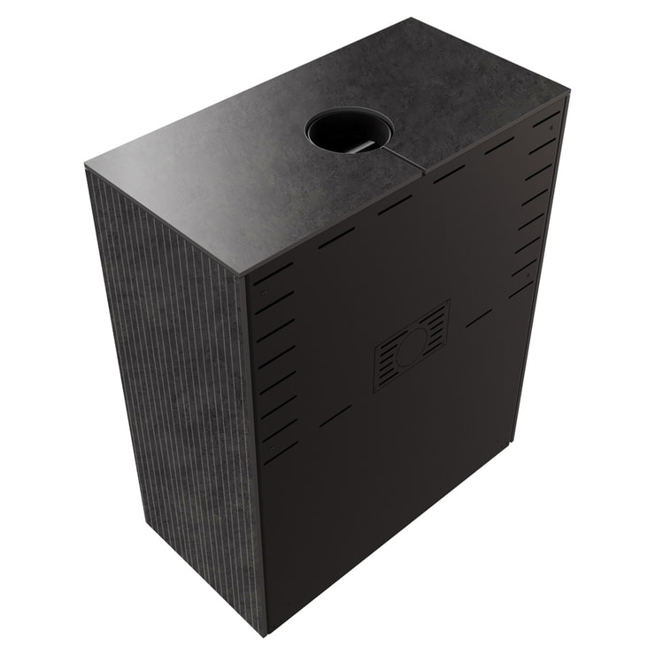 Freistehender Kaminofen FORLI/95, Black Thermotec, aus Fokos Grafite Sinterquarz