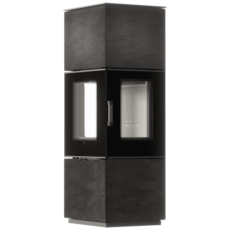 Freistehender Stahlofen AXAM mit Sintermantel SETA LIQUORICE