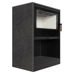 Freistehender Kaminofen FORLI/80 aus Fokos Grafite Sinterquarz