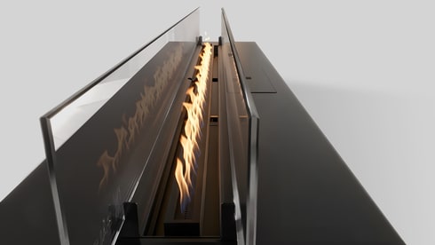 Automatischer Bioethanol-Brenneinsatz mit 1000 mm Brennerlänge