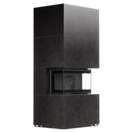 MILANO 680/280 Luftkamin, Schwarzer Thermotec, aus Fokos Grafite Sinterquarz