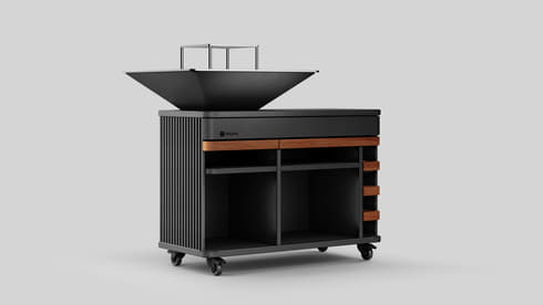 Large Outdoor Grill with Wood Fire Pit