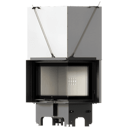 Balstil Milano 810x410 – Rechtsseitiger Eckkamin mit Klapptüren, weiße Verkleidung