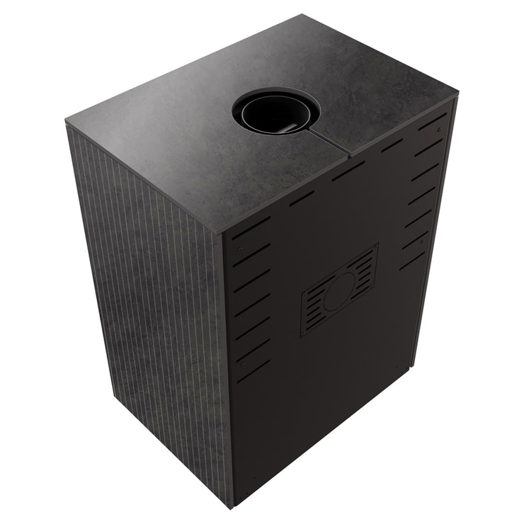 Freistehender Kaminofen FORLI/70, Black Thermotec, aus Fokos Grafite Sinterquarz