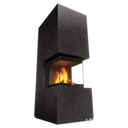 Luftkamin MILANO/500/500 Fokos Grafite schwarz termotec