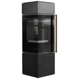Free-standing stove Modena 135, 7 kW, left, black thermotec