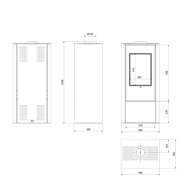 Kominek wolnostojący gazowy gaz ziemny