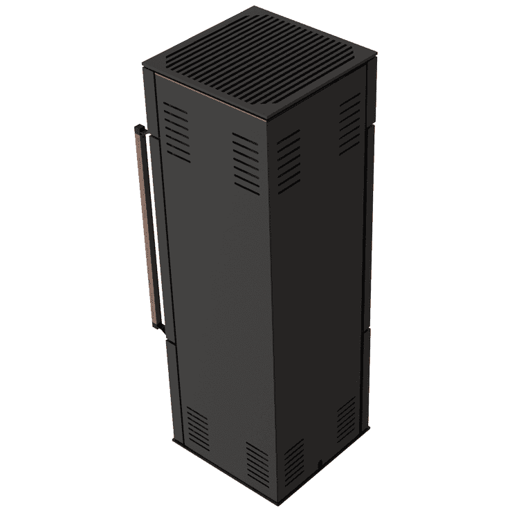 MODENA 135 Automatischer Bio-Kamin mit Seta Liquorice Sinterquarz