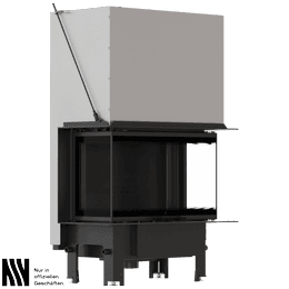 Guillotine-Kamin mit 3 Gläsern, schwarze Verkleidung