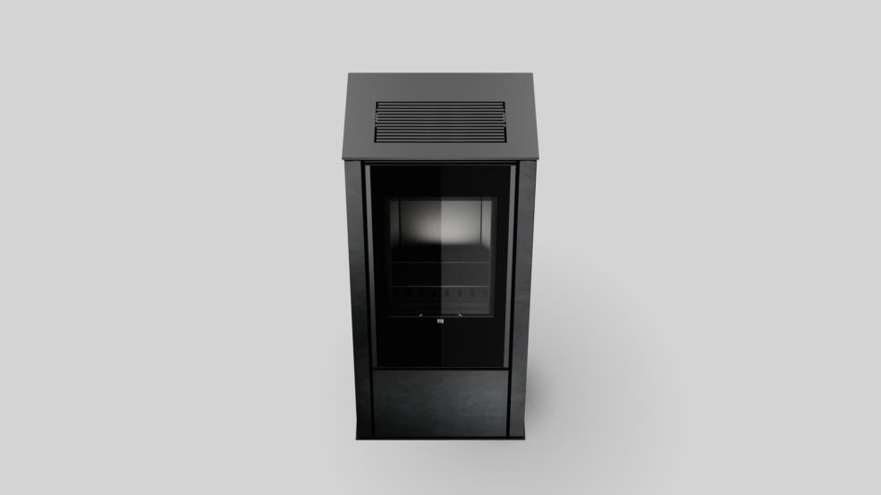 Automatischer Bio-Kamin mit Fokos Grafite Sinterquarz