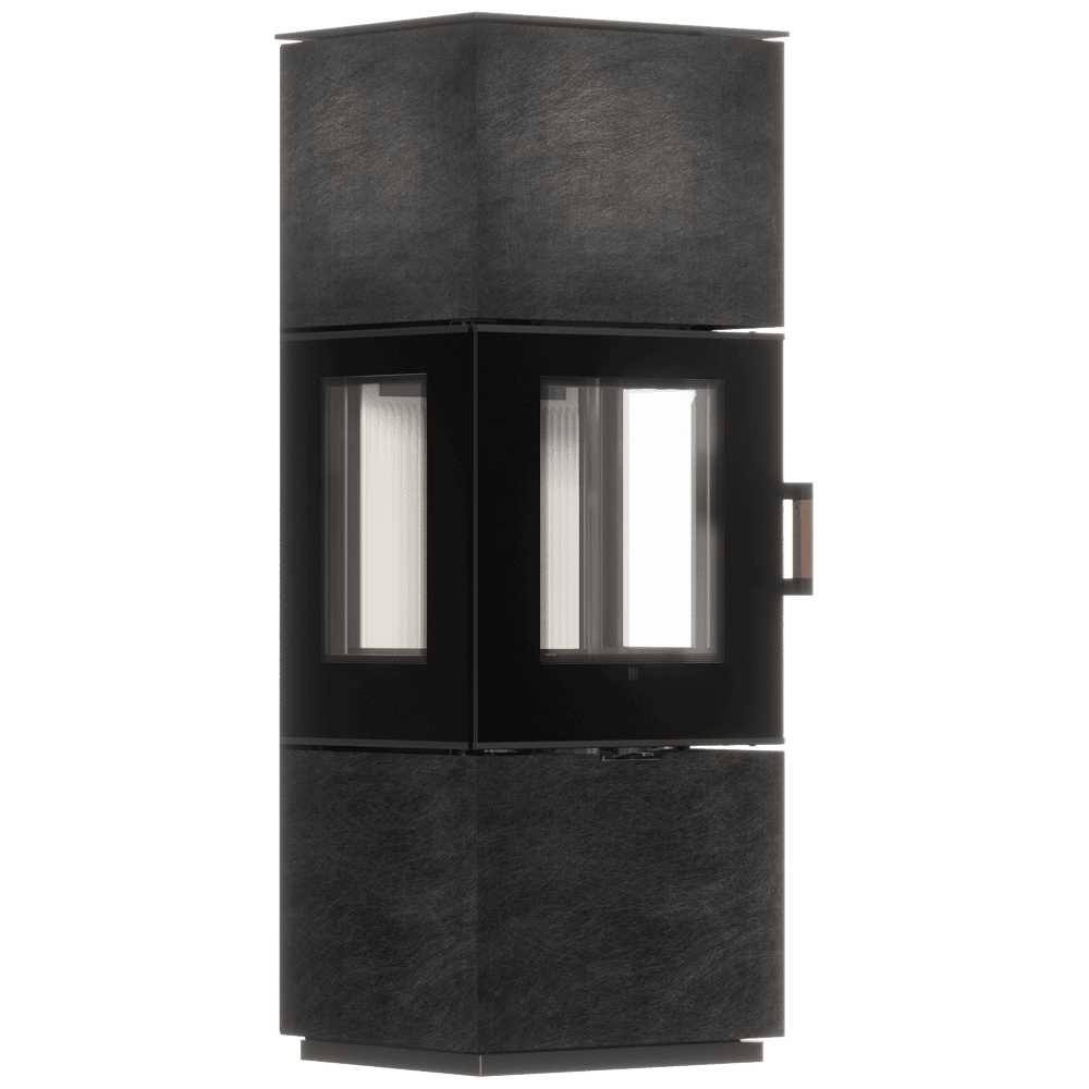 Freistehender Stahlofen AXAM mit Sintermantel SETA LIQUORICE