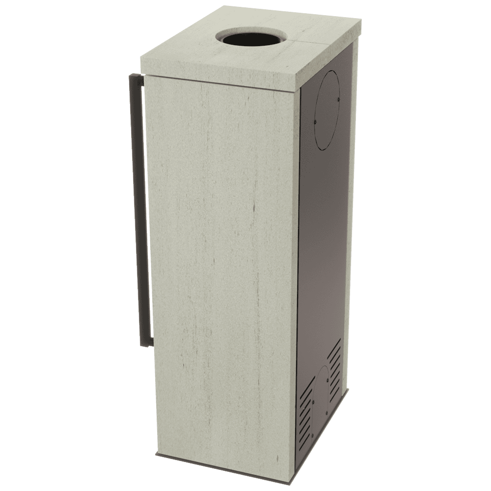 Freistehender Stahlofen AKNA in Ivory Glow Stone