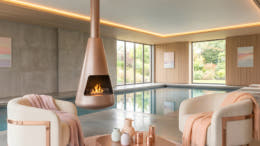 Biokominek automatyczny 2x2P dennica 750; kolor Rossegold