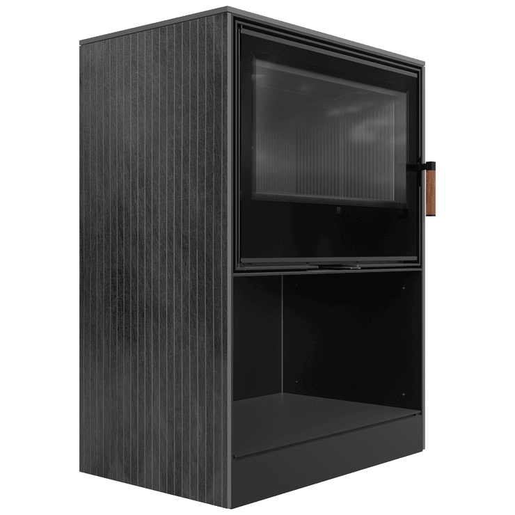 FORLI/80 in black Thermotec with Seta Liquorice sintered stone
